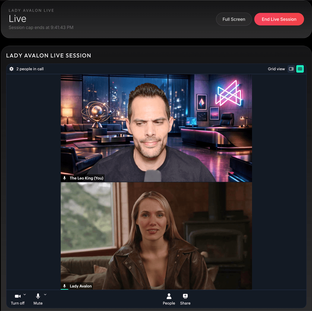 Lady Avalon Live session — face-to-face video reading