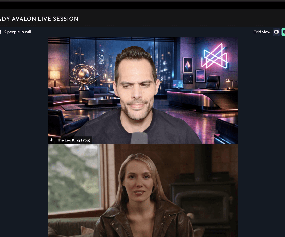 Lady Avalon Live face-to-face session screenshot